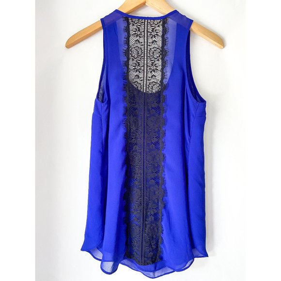 PURPLE CAMISOLE TOP WITH BLACK LACE BACK - Picture 3 of 4